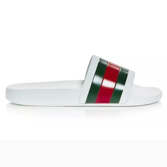 NWT$400 GUCCI Signature Pursuit 72 Stripe Slip-on Slide Sandals Sz 10G (10.5) - Picture 7 of 16